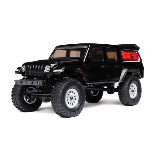 Axial SCX24 Jeep Gladiator RC Truck, Black, AXI00005V2T5 | 4 Wheel Drive, Rock Crawler, Brushed RTR, Ready-to-Run - color: Black