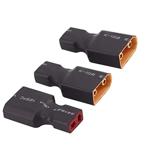 3 pcs Deans T Plug Male Female Connector to XT90 Plug Male Female Connector Wireless Adapter for RC LiPo Battery (T Female to XT90 Male) - size: T female to XT90 male