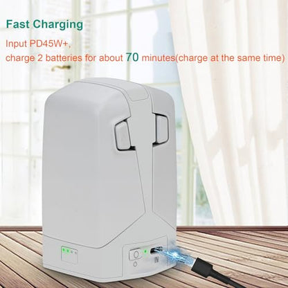 Battery Charger for DJI FLIP, Drone Batteries Charging Hub Quadcopter Battery Dual-Channel Charge Station with Cable Power Adapter Maintenance Device
