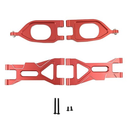 Aluminum Front Upper Lower Suspension Arms for ARRMA Gorgon 2WD (Red) | 1/10,4X2,Monster Truck,ARA330750 ARA330752,CNC Machined,Heavy Duty,High Strength,Precision Fit,Wear Resistant - color: Red