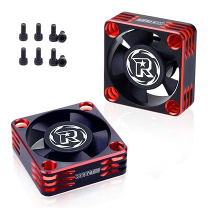 2Pack Surpass Hobby RC Cooling Fans 30mm 28000 High RPM RC Motor Fan Only Replacement Fans (Without Motor Heatsink) for 1/8 1/10 1/12 RC Car Truck Buggy Truggy(Black Red) - style: 2Pack 30mm Black Red
