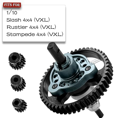 RC 50T Slipper Clutch Eliminator Differential Locker Gear Upgrades Part for Slash Rustler Stampede 4X4/4x4 VXL,50T Spur Gear with Pinions Gears Set(15T 17T 19T),#6878,Titanium - color: Titanium(50T)