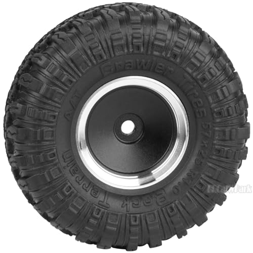 RC 1.0" Wheels and Tires for 1/18 TRX4M,1/24 SCX24 RC Crawler Car,RC Off Road Buggy Rally Truck Wheel and Tires,1.0 Alloy Wheel Rims & Rubber Tires,w/Foam Inserts,7mm Hex Rim,4PCS-(A) - style: 1.0 - (A-Gravel Tires)