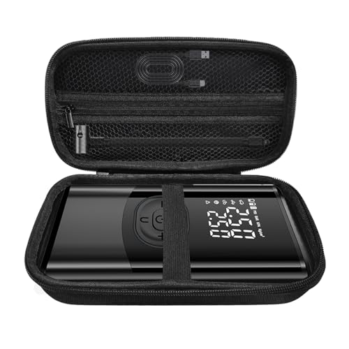 Tire Inflator Portable Air Compressor Case, Car Air Pump Storage Holder Protective Box for USB Cable Connector, Handheld Case Compatible with Most Tire Inflators & Accessories