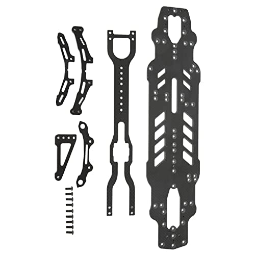 Semme RC Car Chassis Kit Accurate Composite Material Aluminum Upgrade for 3RACING S64 RC /10 Car Enhanced Drift Performance (#1)