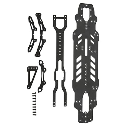 Semme RC Car Chassis Kit Accurate Composite Material Aluminum Upgrade for 3RACING S64 RC /10 Car Enhanced Drift Performance (#1)