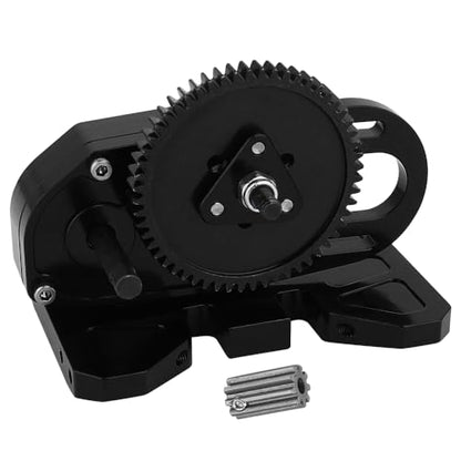 Heavy Duty LCG 2 Low Differential Gearbox Transmission with Gear Skid Plate for 1/10 RC Crawler Axial SCX10 II III Capra TRX4 Upgrade Parts (Black)-6513202 - color: Black