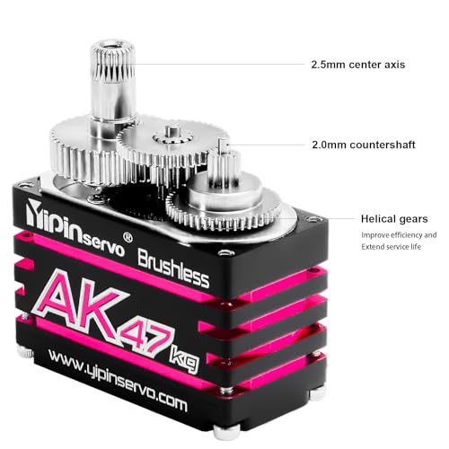 GOUPRC AK 70kg Aluminium Brushless RC Servo for 1/8 1/10 1/12 RC Truck Car Crawler Boat Robot, 8.4V Oblique Gear High Torque Steering Servo - size: AK70KG