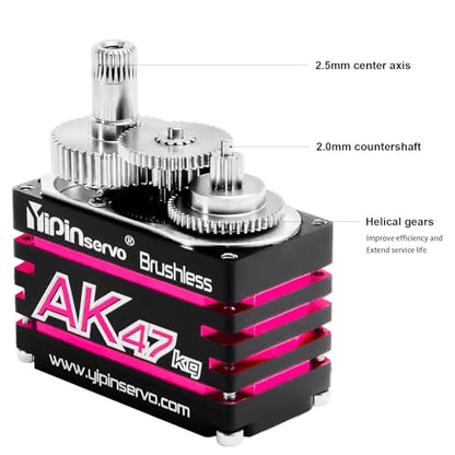 GOUPRC AK 70kg Aluminium Brushless RC Servo for 1/8 1/10 1/12 RC Truck Car Crawler Boat Robot, 8.4V Oblique Gear High Torque Steering Servo - size: AK70KG