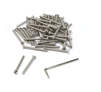 iexcell 100 Pcs M3 x 30mm Thread Pitch 0.5 mm Stainless Steel 304 Hex Socket Button Head Cap Screws Bolts Kit - size: M3 x 30mm