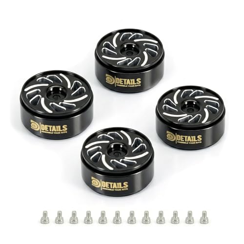 Aluminum 0.7" Beadlock Wheel, Brass Outside Ring and Whee&Tire for SCX30 Cars 4pcs/Set (0.7" Wheel-Black) - color: 0.7" Wheel-black