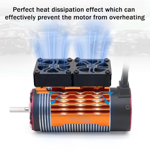 2 Pack Surpass Hobby 40mm RC Cooling Fans,16000 High RPM RC Car Motor Fan for 1/8 1/10 RC Car Truck Truggy (Without Motor Heatsink) - style: 2Pack 40mm fan-black
