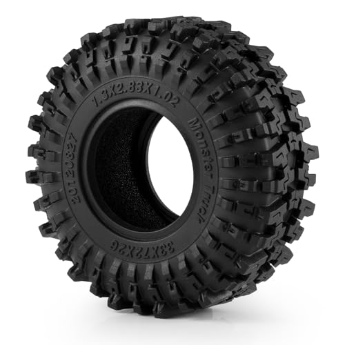 4PCS 1.3" Beadlock Tires with Foam Insert for 1/24 Axial SCX24 AX24 1/18 TRX4M RC Crawler Truck Car Upgrade Parts (F Style) - color: #F Style
