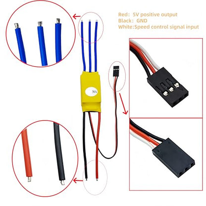 30A Brushless Motor Electronic Speed Controller + 3CH Digital Multi Servo Tester RC Speed Controller Checker ESC Consistency CCPM Master for RC Plane Helicopter