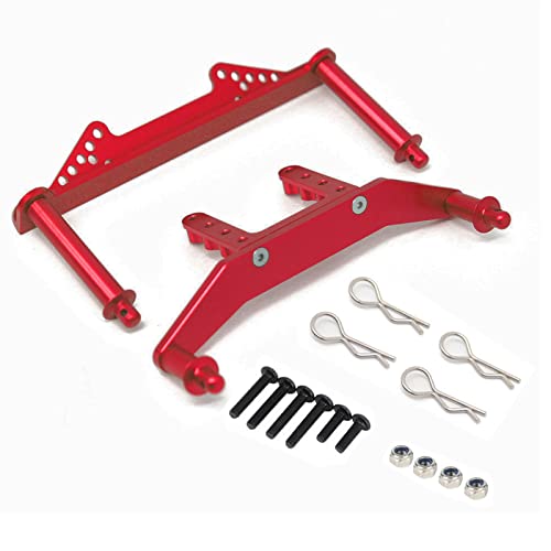 Replacement RC Car Front & Rear Body Mounts Posts for Traxxas 1/10 Slash 2WD Aluminum Alloy Durable RC Car Upgrade Accessories - color: Red