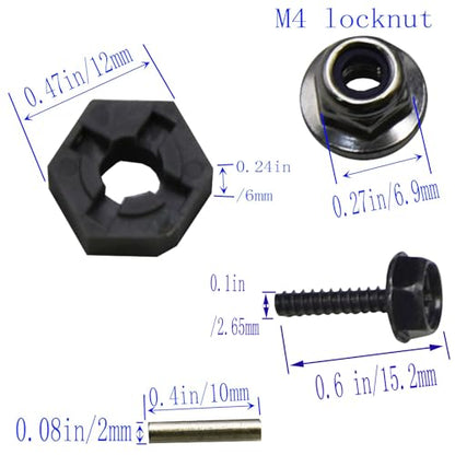 Blomiky 12mm Hex-Hole 3.6 * 1.65 Inch Wheel Tire and Hex Pin Locknuts Accessories Suitable for 1/14 1/16 Hyper Go 14210 14211 H14BM H16BM RC Trucks / 14210 Tire and Locknut