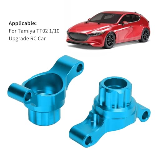 Aluminum Rear Steering Cup, Aluminum Alloy Rear Knuckle Arm Steering Cups Upgrade Parts Accessories for Tamiya TT02 1/10 RC Car (Blue)