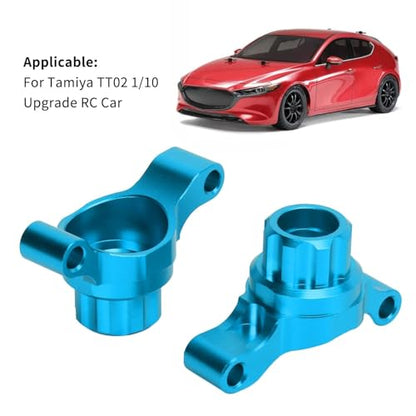 Aluminum Rear Steering Cup, Aluminum Alloy Rear Knuckle Arm Steering Cups Upgrade Parts Accessories for Tamiya TT02 1/10 RC Car (Blue)
