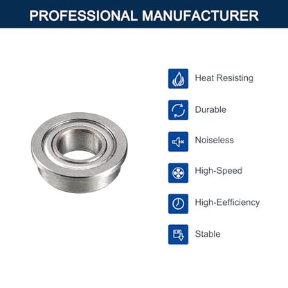 F682ZZ Flanged Ball Bearing, ID 2mm x OD 5mm x Width 2.3mm Miniature Bearings, Double Metal Shielded Deep Groove Bearings, Pre-Lubricated (GCr15) Chrome Steel 10pcs - size: F682ZZ 2mmx5mmx2.3mm