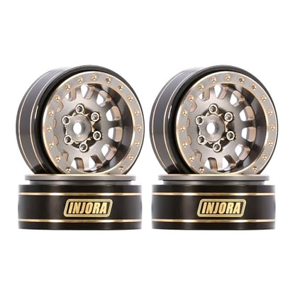 INJORA 42g 1.0 Plus Brass -3.75mm Offset Wheel for 1/24 1/18 RC (Grey) - color: Grey