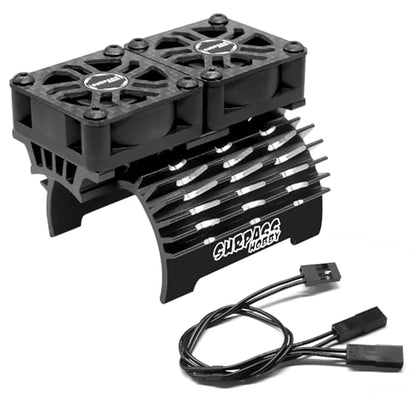 OGRC Dual 30mm RC Cooling Fans 27000 RPM 1/7 1/8 40/42mm Dia Motor Heatsink | Metal Cover, Fits 4068 4274 Series Brushless Motor