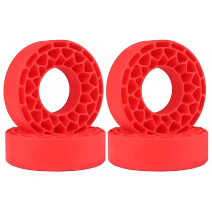 HobbyPark 1.0 Tires Silicone Inserts Foam fit 62-64mm*24mm for 1/18 1/24 Scale RC Crawler Trucks, Super Soft, 4pcs (Red) - color: Red (Large)