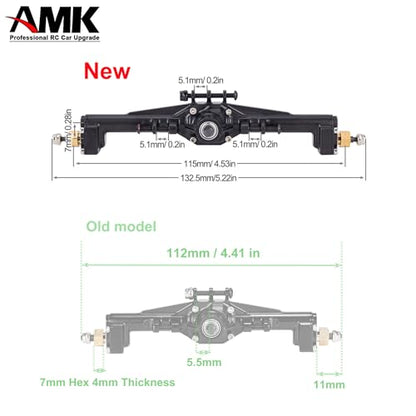 AMK Extended 20mm TRX4M Portal Axle,109.6g Aluminum CNC TRX4M Axle, TRX4M Portal Axles with Two Servo Mount Options, for 1/18 RC CrawlerCar TRX4M Axle Upgrade Parts