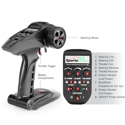 HAIBOXING 1/16 & 1/12TH Scale RC Car Spare Parts Brushless Radio Transmitter, Remote Control Trucks Accessories Apply to 16890SA & 2997A (E770V2)