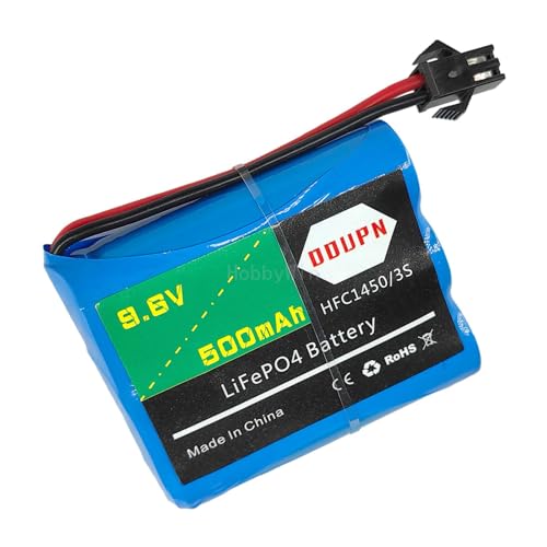 9.6V 3S 500mAh LiFePO Battery SM-2P Nor Male Plug for RC Model Buggy Car Truck Speed Boat