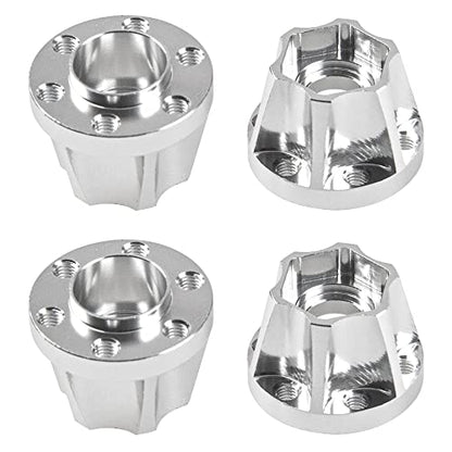 Metal RC 12mm Wheel Hex Hub Extension Combiner Compatible with 1.9/2.2inch Wheel Rim Axial SCX10 Traxxas TRX4 D90 1/10 RC Crawler (15mm, Silver) - color: Silver, size: 15mm
