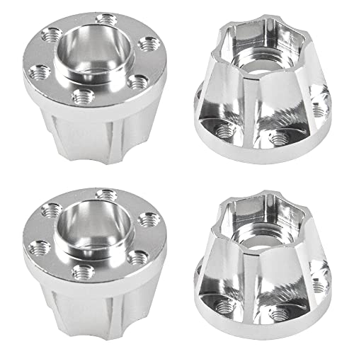 Metal RC 12mm Wheel Hex Hub Extension Combiner Compatible with 1.9/2.2inch Wheel Rim Axial SCX10 Traxxas TRX4 D90 1/10 RC Crawler (15mm, Silver) - color: Silver, size: 15mm