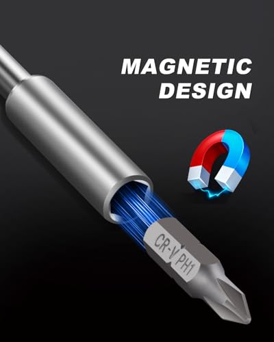 31PC 1/4 Inch Magnetic Nut Driver with Phillips Flat Hex Torx Bits | Nut Driver, Phillips, Flat/Slotted, Hex and Torx Bits, Screwdriver Handle for Holding 1/4 Bits, CR-V Steel - style: 31pc