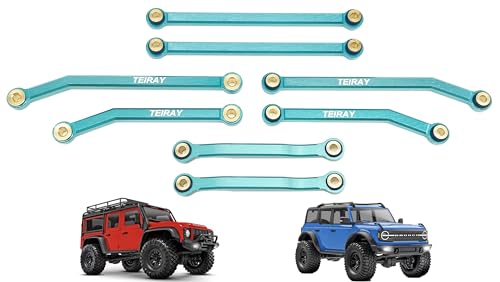 Trx4m Upgrades High Trail Links Clearance Chassis CNC Aluminum Set for Traxxas TRX4M 1/18 Upgrade Parts (Green) - color: Green Links