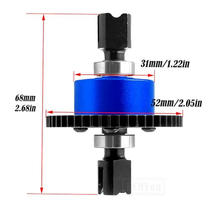 50T Center Differential&Center Drive Shaft Upgrades Part for 1/8 Typhon 6S,Center Diff&Center Driveshaft Hop ups,Navy Blue - color: Navy Blue - Upgrades