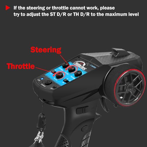 RC Radio System 4CH 2.4G RC Transmitter with Receiver and Lanyard Anti-Jamming Remote Controller for RC Car Crawler Boat, Blue - color: Blue