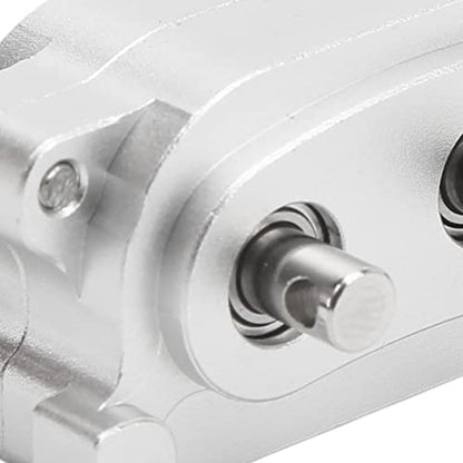 2 Speed Gearbox Transfer, CNC Machined Aluminum Alloy Transmission for 1/10 RC Crawler Climber, with Anodized Look and Fine Workmanship for SCX10 313mm Wheelbase Frame (Silver) - color: Silver