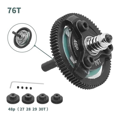 48P 76T Spur Gear Hardened Steel Transmission Gears with 27T 28T 29T 30T Pinions Gear 1/8 inch 3.175mm Hole Upgrade Parts for Traxxas RC 1/10 2WD Slash Stampede Rustler 2WD Bandit VXL XL-5 F-150 SVT - size: 76T-27T 28T 29T 30T