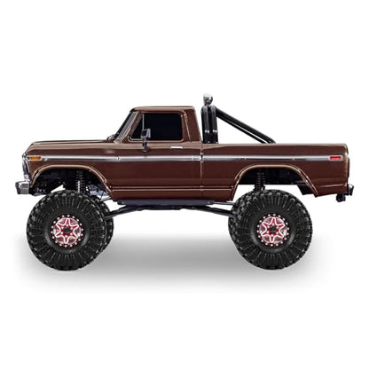 1.9" Beadlock Wheels and Tires 120mm (4.72in) for SCX10, TRX4, and 1/10 RC Crawlers, CNC Aluminum Alloy Rims, Soft Tires with Foam Inserts, Tool Included (Red+W tires) - color: Red+W tires