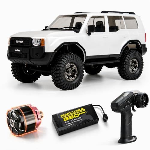 UDIRC UCX1802PRO 1/18 Scale RC Crawler, Brushless Trail Truck, 4x4 Off-Road | 4x4 Off-Road SUV with LED Lights, Hydraulic Shocks, 2.4GHz RTR Remote Control Vehicle for Adults - color: White