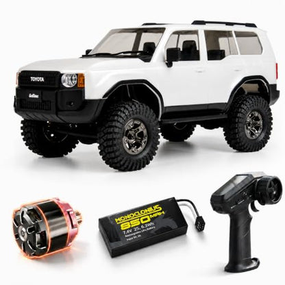 UDIRC UCX1802PRO 1/18 Scale RC Crawler, Brushless Trail Truck, 4x4 Off-Road | 4x4 Off-Road SUV with LED Lights, Hydraulic Shocks, 2.4GHz RTR Remote Control Vehicle for Adults - color: White
