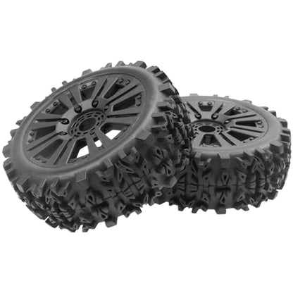 1/8 RC Buggy Tires 17mm Hex Wheels Rims & Rubber Tires Compatible with Arrma Typhon 6S 3S Talion 6S Team Losi HPI 1/8 RC Car 4PCS