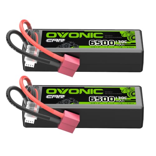 OVONIC 3S LiPo Battery 6500mAh 11.1V 130C RC Battery with T-Plug Connector