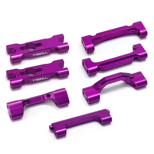 TREAL Aluminum 7075 Chassis Cross Brace Set (7pcs) for 1/18 Mini LMT Monster Truck(Purple) - color: Purple