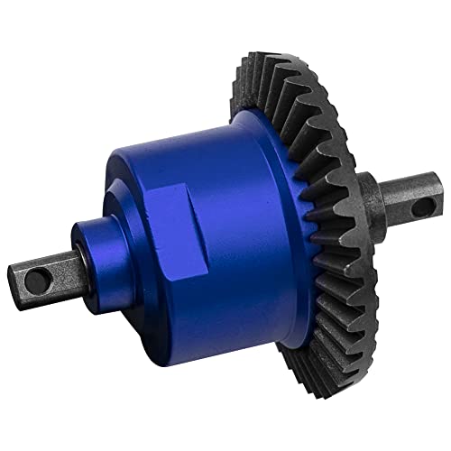 2Pcs Vgoohobby Metal Front/Rear Differential Set Diff. Complete Kit Upgrade Parts Compatible with Traxxas Slash 4X4 VXL Stampede 4X4 VXL Rustler 4X4 VXL HQ727 1/10 RC Car (Blue) - color: Blue