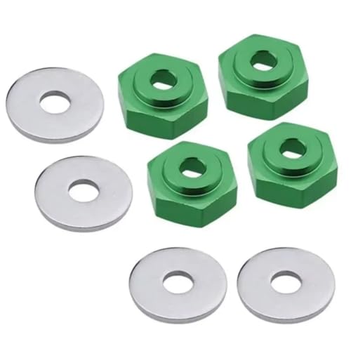 Rc Accessories For HSP 1/10 1/8 12mm To 17mm Wheel Adapter Drive Hub Combiner Hexagonal Hex Hole 6mm Parts RC Car For Buggy Monster Truck(Green) - color: Green