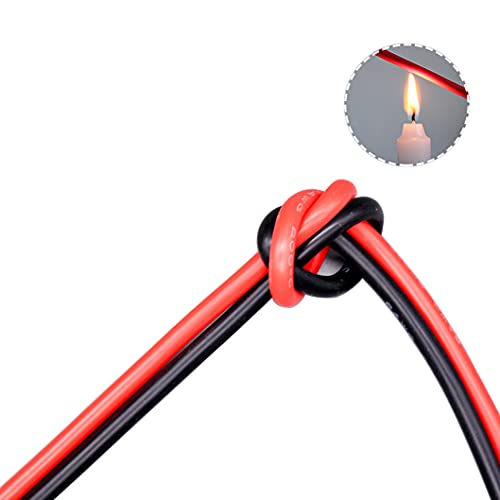14 AWG Gauge Silicone Wire 5 ft Red & 5 ft Black Stranded Copper Wire for RC Hobby Model Airplane Quadcopter Car Lipo Battery ESC Motor DIY