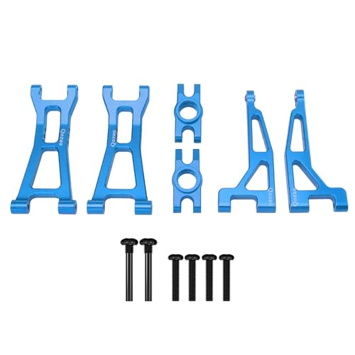 8pcs Aluminum Spare Part Set Front/Rear Suspension Arms, Steering Knuckles, Rear Hubs, Steering Linkage Metal Upgrade Kit for MJX Hyper GO RC Car 16207 M162 M163 H16P (Blue) - color: Blue