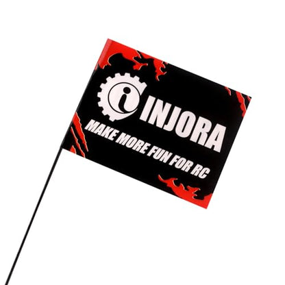 INJORA 15cm Metal Antenna with Flag for TRX4M SCX24 AX24 FCX18 FCX24 1/18 1/24 RC Crawler Car