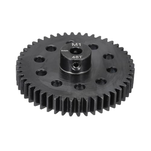 MECCANIXITY Steel M1 Gear Set 48T 5mm Shaft Motor Gears for RC Vehicles Truck Drift Car Part, Black - size: 48T