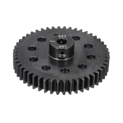 MECCANIXITY Steel M1 Gear Set 48T 5mm Shaft Motor Gears for RC Vehicles Truck Drift Car Part, Black - size: 48T
